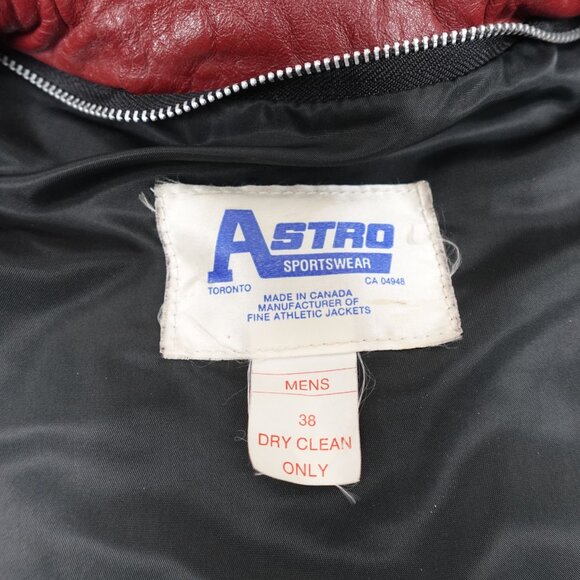 Vintage 1991 QUEEN'S UNIVERSITY Leather Varsity Jacket Men's 38 Made in Canada - Picture 3 of 13